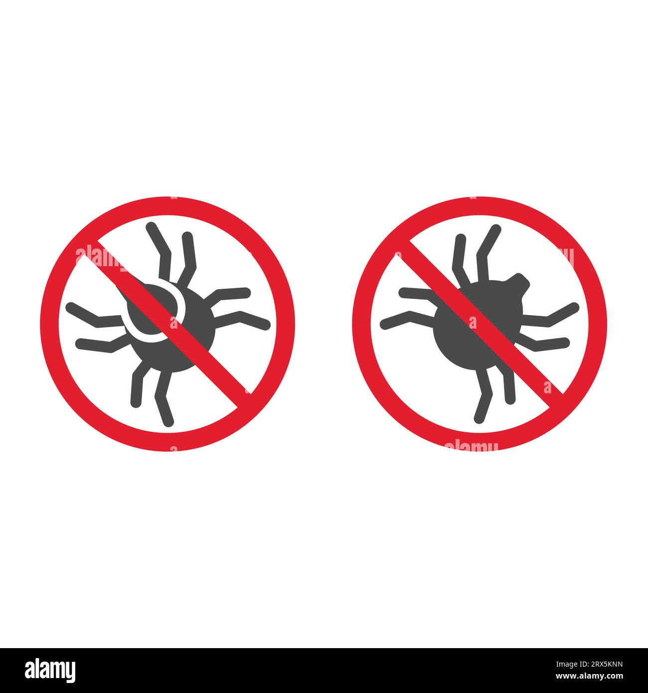Nessun segno di icona di acaro o tick vettoriale. Simbolo repellente per insetti, acari e zecche. Illustrazione Vettoriale