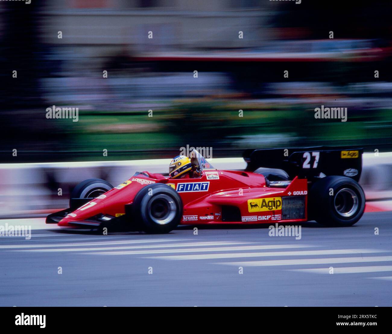 Gran Premio a Monte Carlo 1985, Vice campione del mondo di Formula 1, Monaco, Michele Alboreto, Ferrari, nato il 23 dicembre 1956 a Milano, si è schiantato al Foto Stock