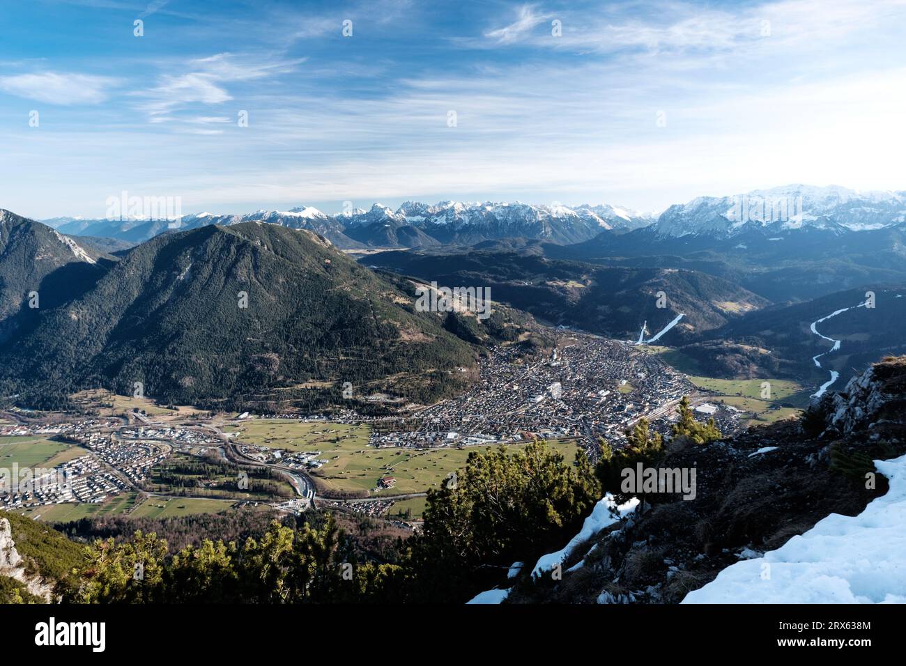 Alpenpanorama bei Garmisch-Partenkirchen Foto Stock