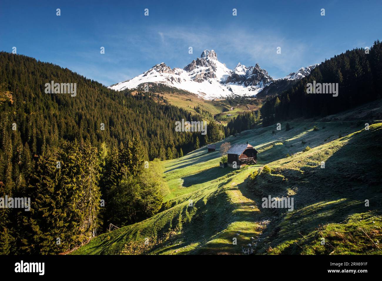 Austria, Salzburger Land, rifugio appartato nei monti Dachstein Foto Stock