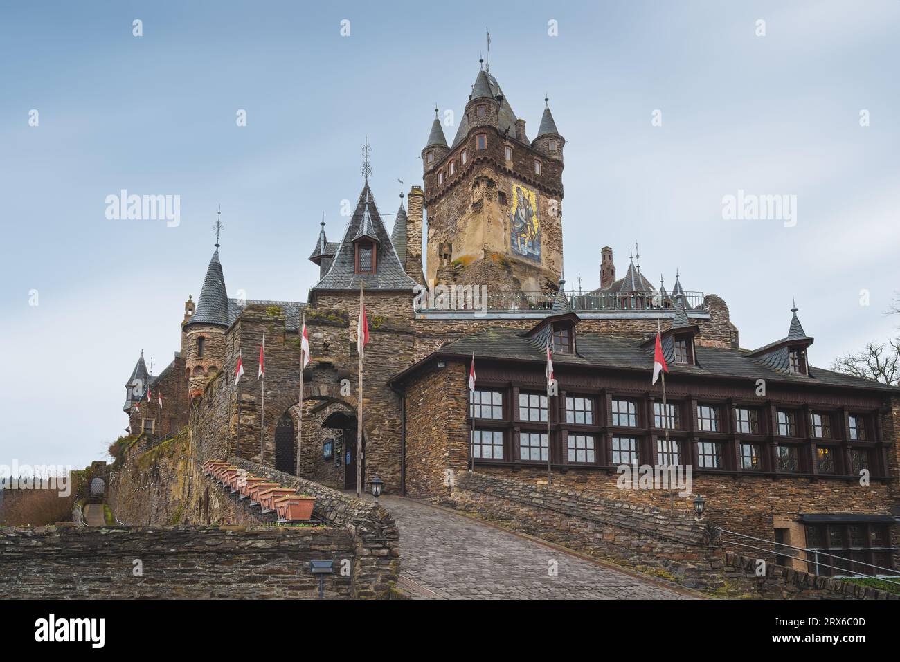 Castello di Cochem - Cochem, Germania Foto Stock