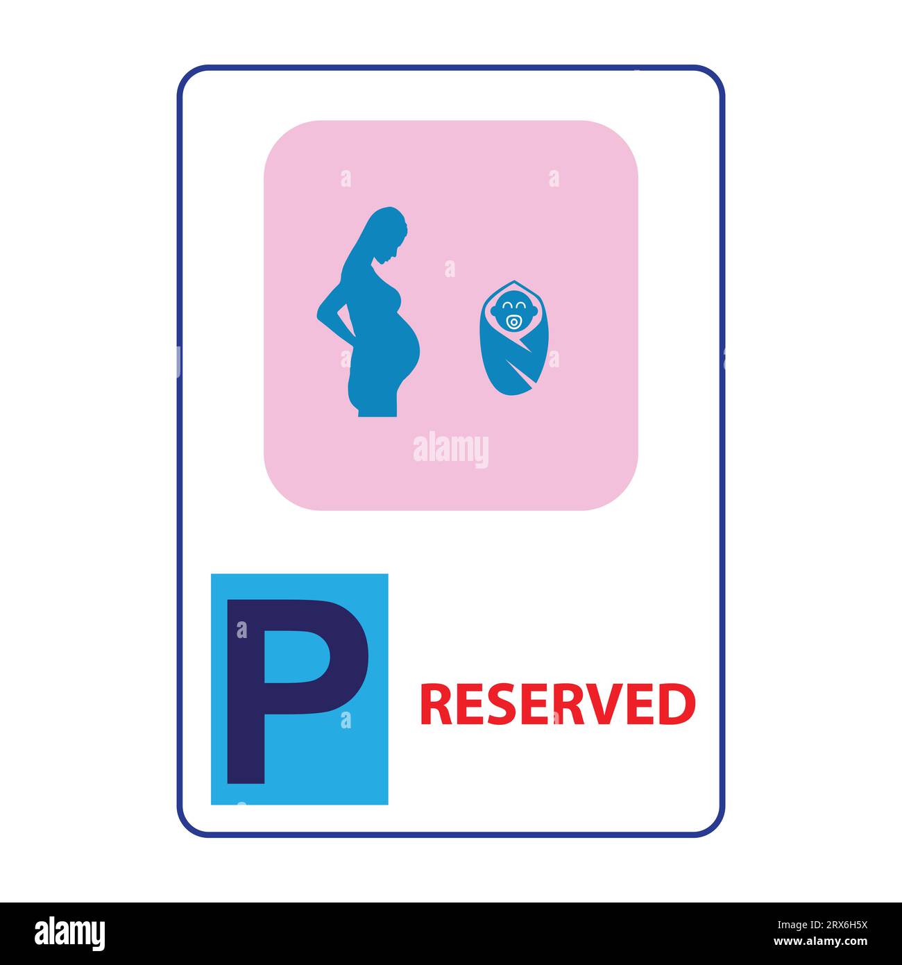 Cartello parcheggio riservato alle nuove e alle future mamme Illustrazione Vettoriale