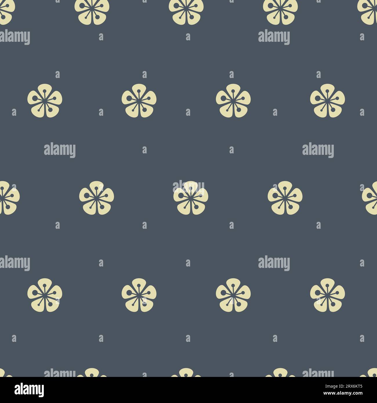 Motivo minimalista dei fiori, piante in fiore Illustrazione Vettoriale