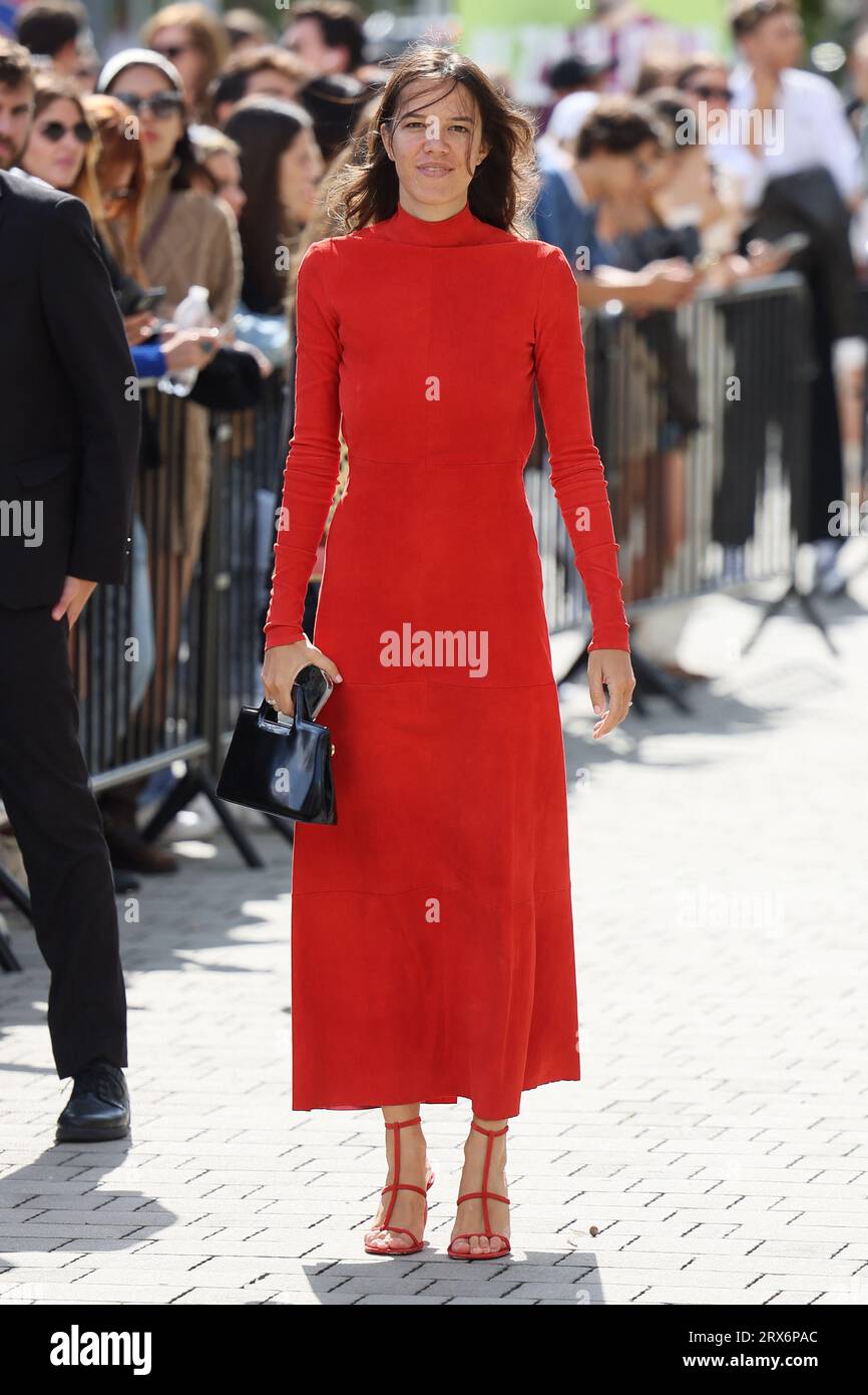 Milano, Italia. 23 settembre 2023. Chiara Baschetti arriva alla sfilata di Ferragamo durante la settimana della moda milanese Primavera/Estate 2024 il 23 settembre 2023 a Milano. Foto di Marco Piovanotto/ABACAPRESS.COM credito: Abaca Press/Alamy Live News Foto Stock