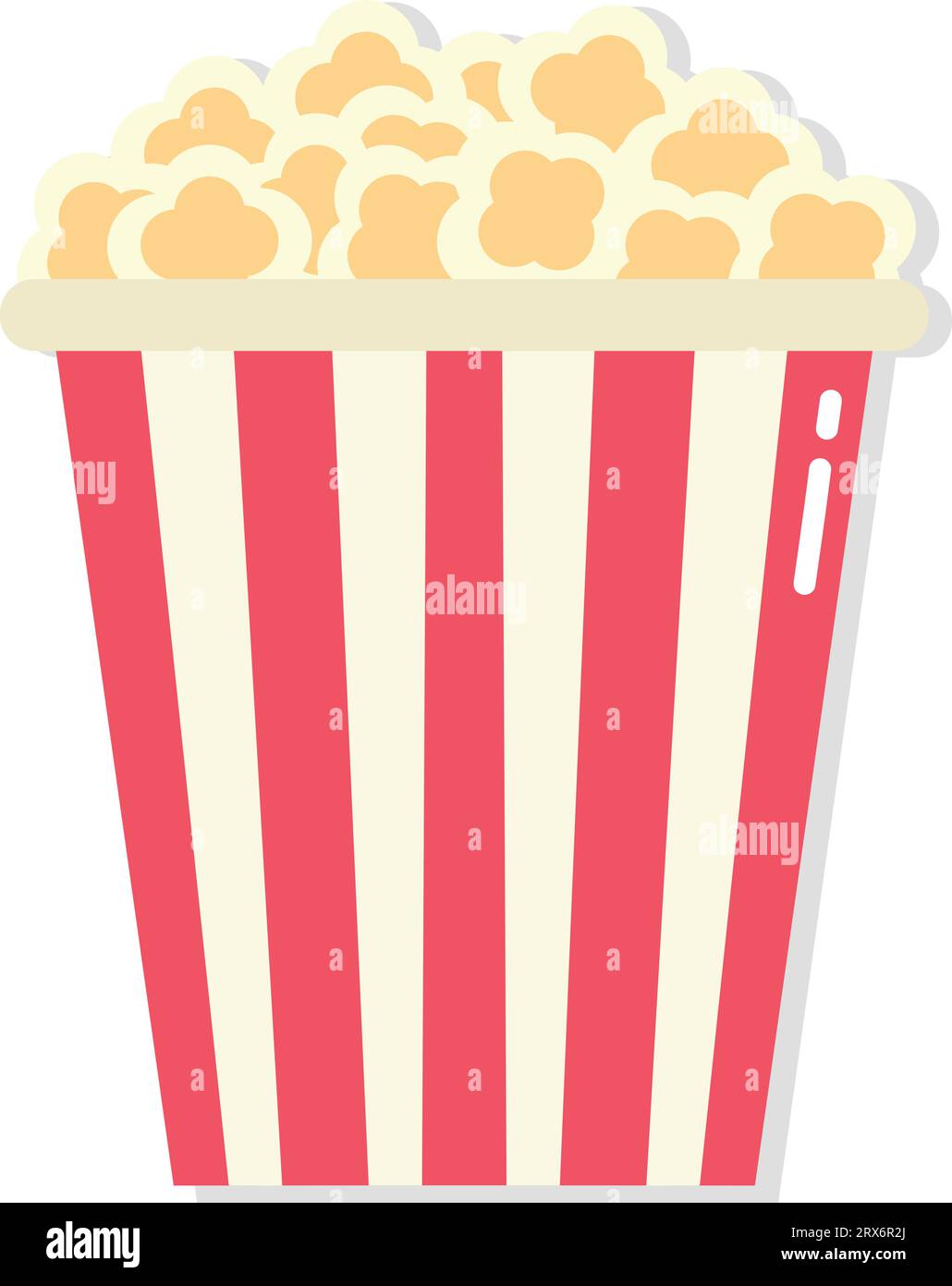 Icona popcorn isolata su sfondo bianco. Icona in stile piatto. Illustrazione vettoriale Illustrazione Vettoriale