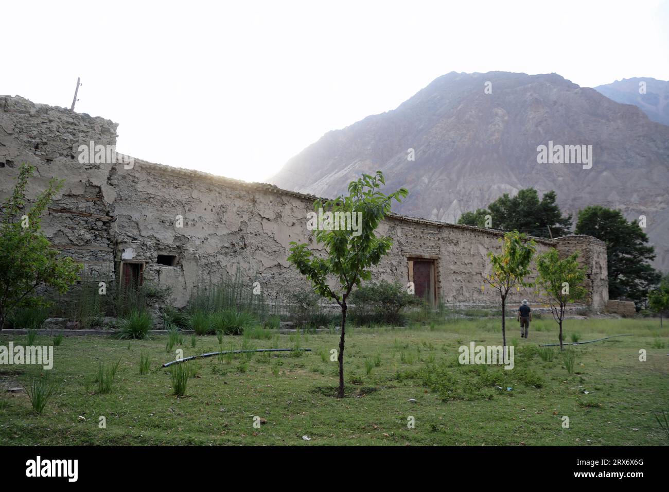 Forte Mastuj costruito dalla dinastia Katoor nel distretto di Chitral superiore del Pakistan Foto Stock