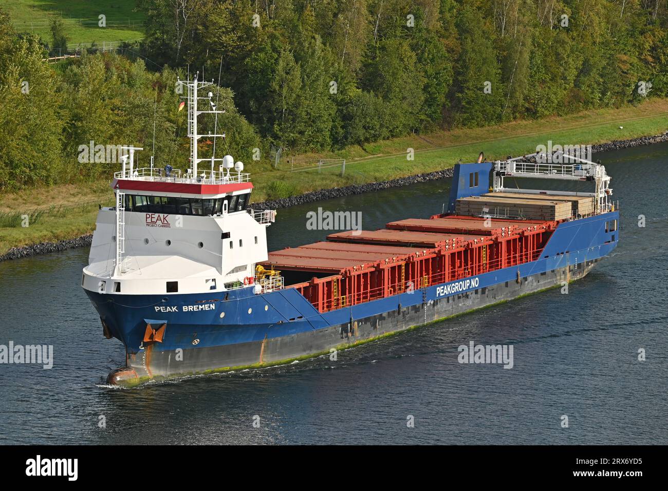 IL PICCO della General Cargo Ship BREMA presso il Canale di Kiel Foto Stock