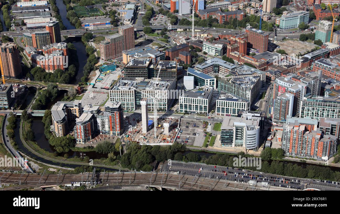 Vista aerea di Whitehall Road nel centro di Leeds, West Yorkshire Foto Stock