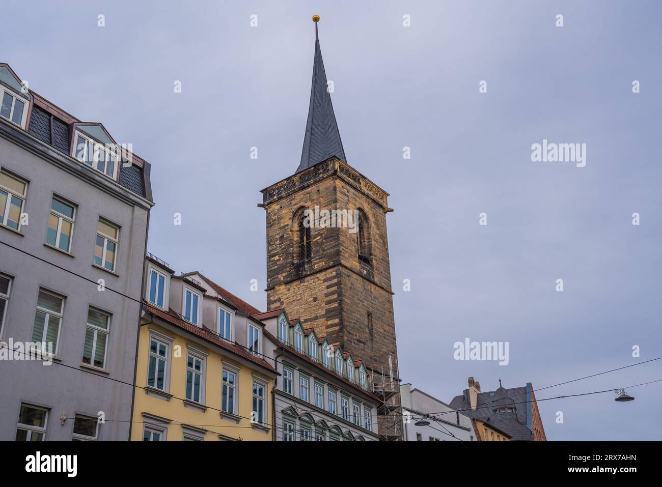 St Torre della Chiesa di Bartolomeo - Erfurt, Germania Foto Stock