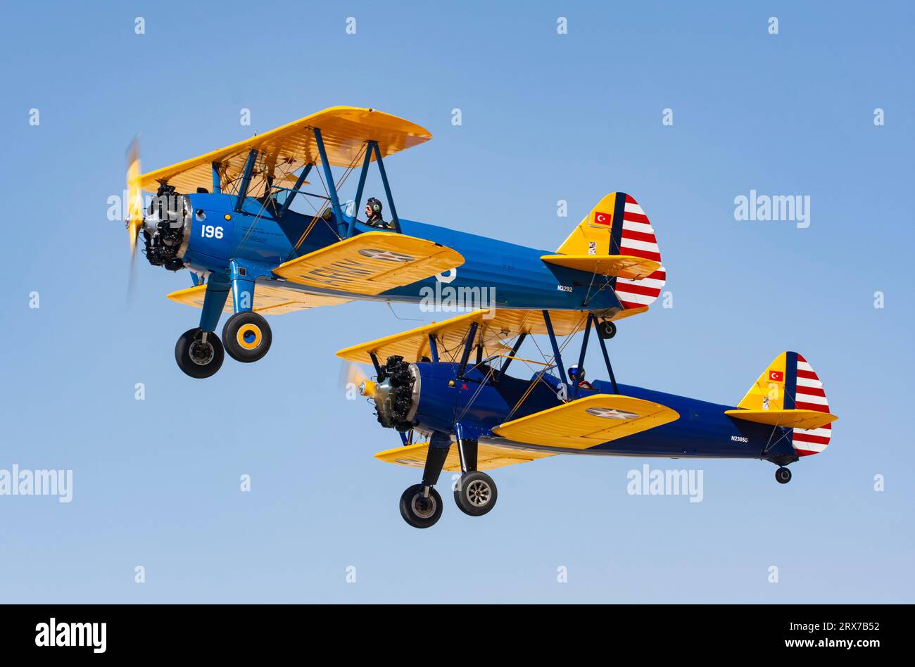 BOEING STEARMAN A75N1 PT-17 1943 BOEING STEARMAN A75N1 PT-17 al Sivrihisar Airshow 2023 Foto Stock