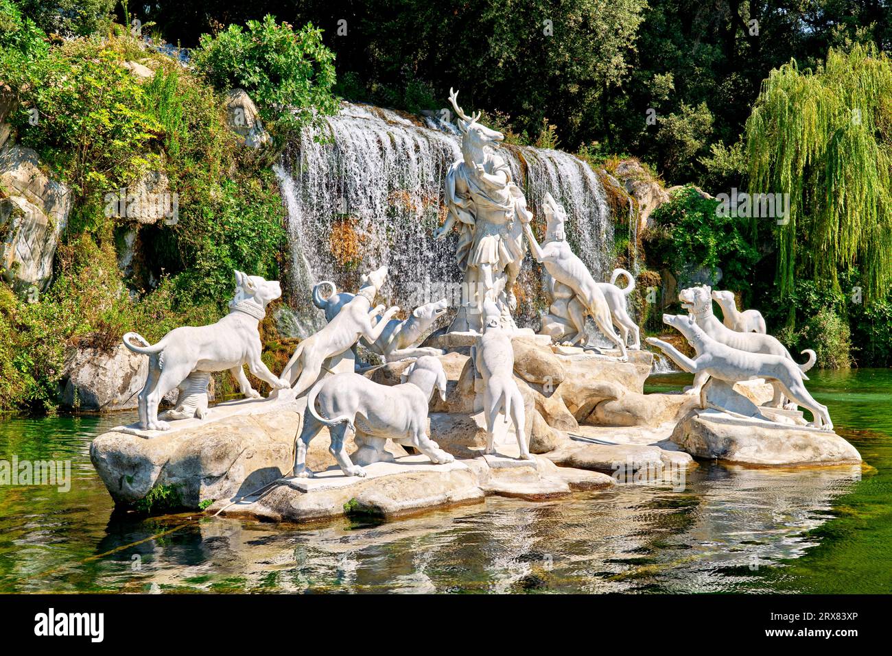 Caserta Campania Italia. Il Palazzo reale. La fontana di Diana e Actaeon Foto Stock