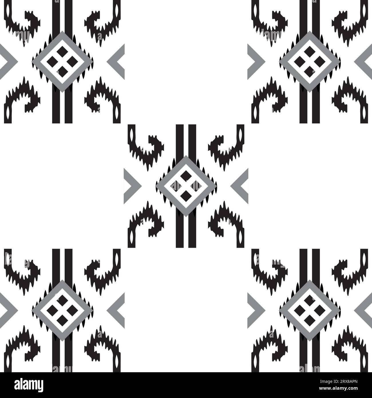 Design astratto in bianco e nero, bordo ripetuto Illustrazione Vettoriale