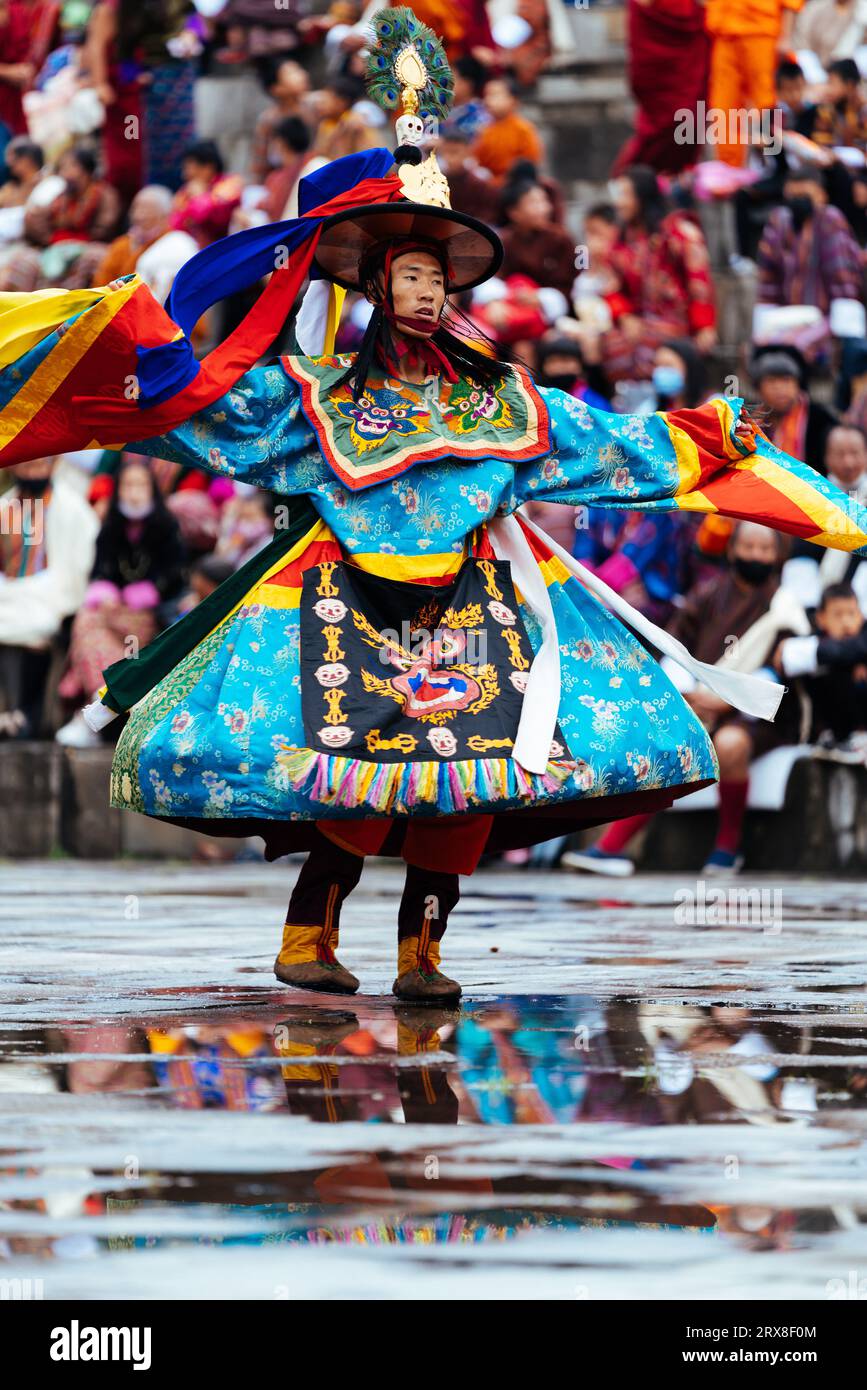 Danza maschera del Bhutan Foto Stock