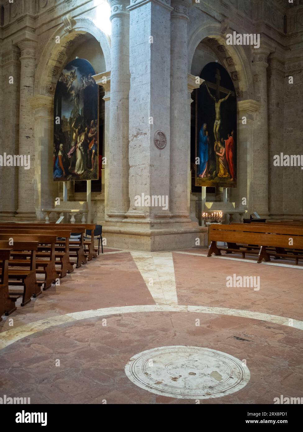 Interni di San Biagio, Montepulciano Foto Stock