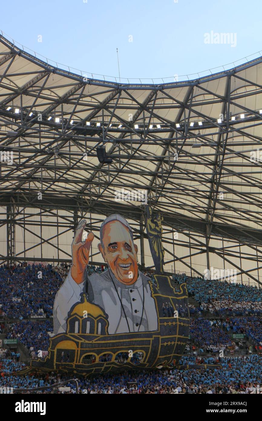 Papa Francesco a Marsiglia Foto Stock
