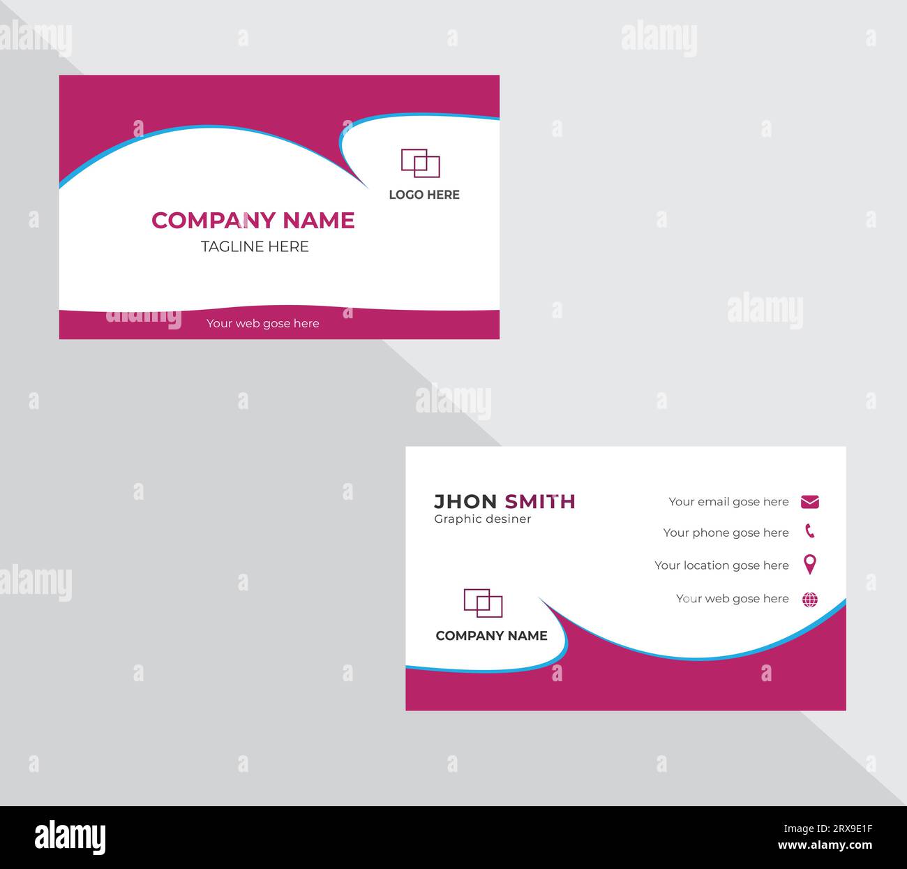 Design moderno e creativo per biglietti da visita Illustrazione Vettoriale