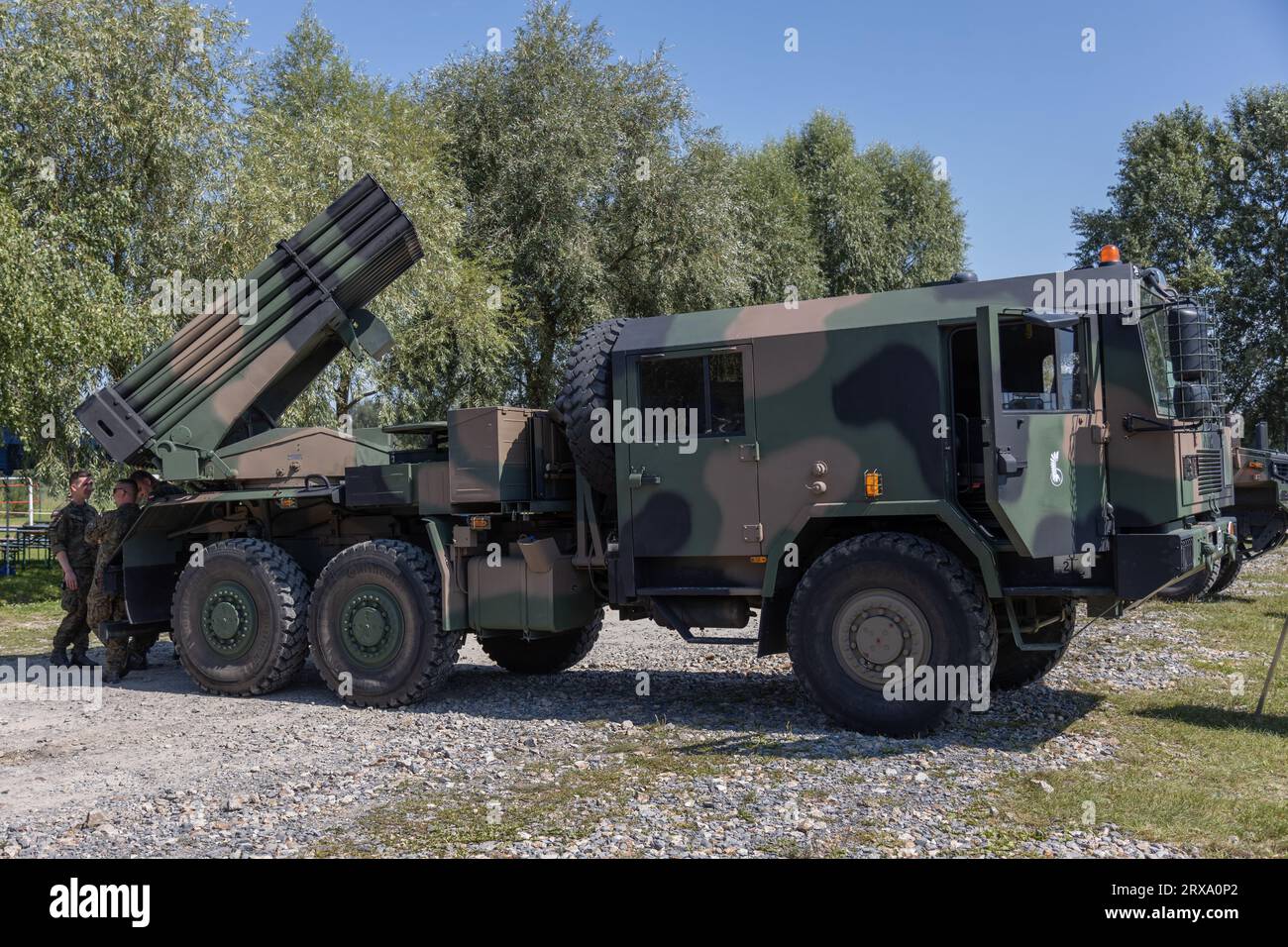 Sistema di artiglieria missilistica polacca, veicolo da combattimento Langusta, Polonia Foto Stock
