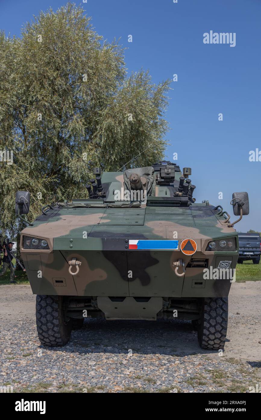 Sistemi di artiglieria polacca. Veicolo da combattimento - Malta semovente Rak. Presentazione pubblica dei sistemi d'arma polacchi, esercito polacco, Polonia Foto Stock
