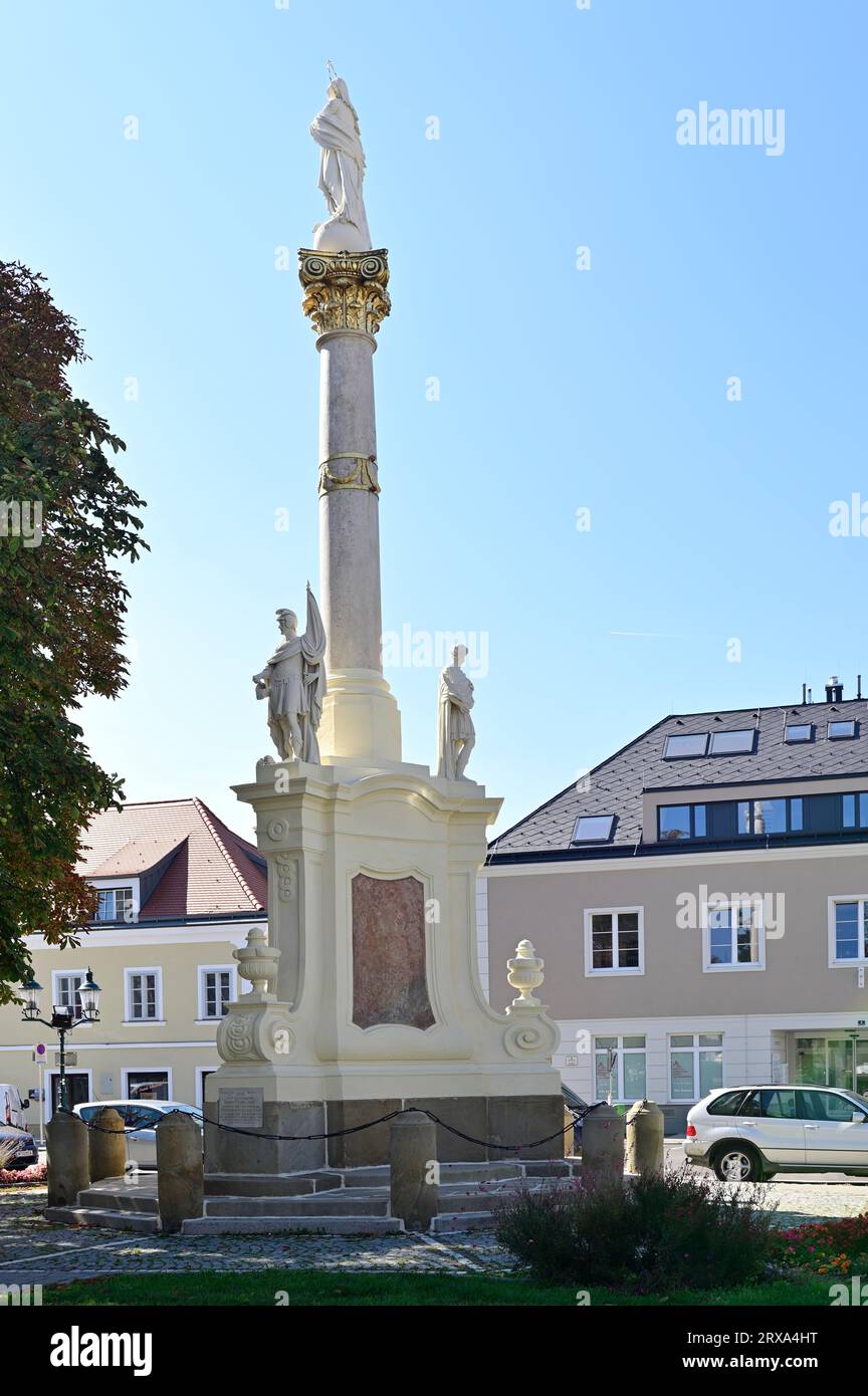 Klosterneuburg, bassa Austria, Austria. Colonna mariana in arenaria Foto Stock