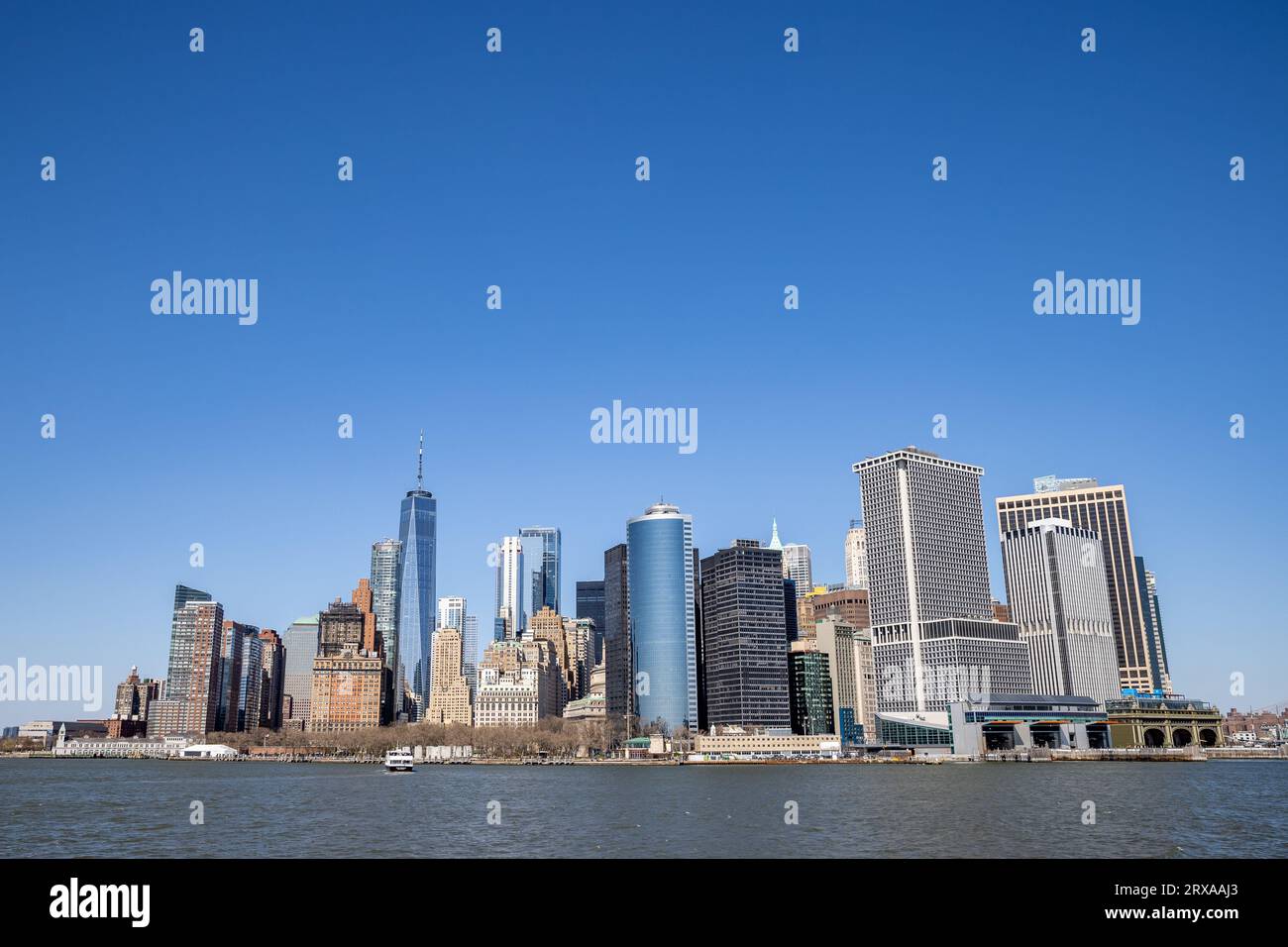 USA, New York, New York City, Lower Manhattan, veduta degli edifici all'estremità sud di Manhattan Foto Stock