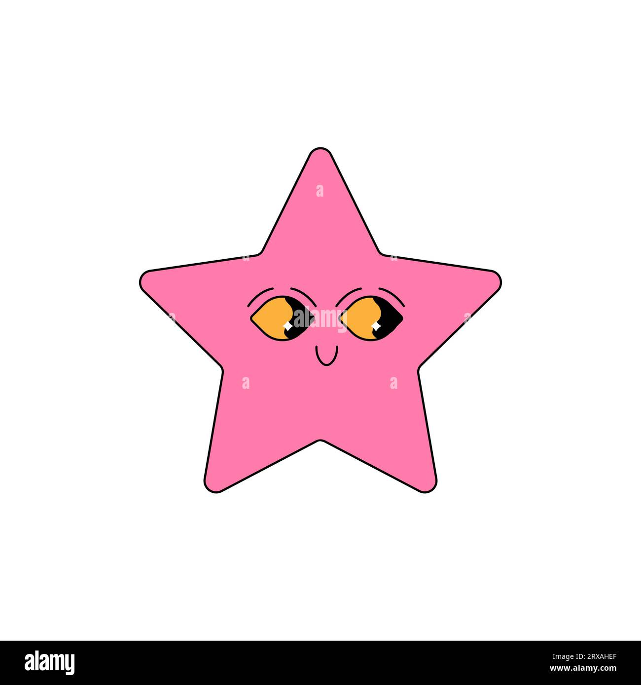 Carattere psichedelico geometrico groovy. star . illustrazione vettoriale. con la faccia Illustrazione Vettoriale