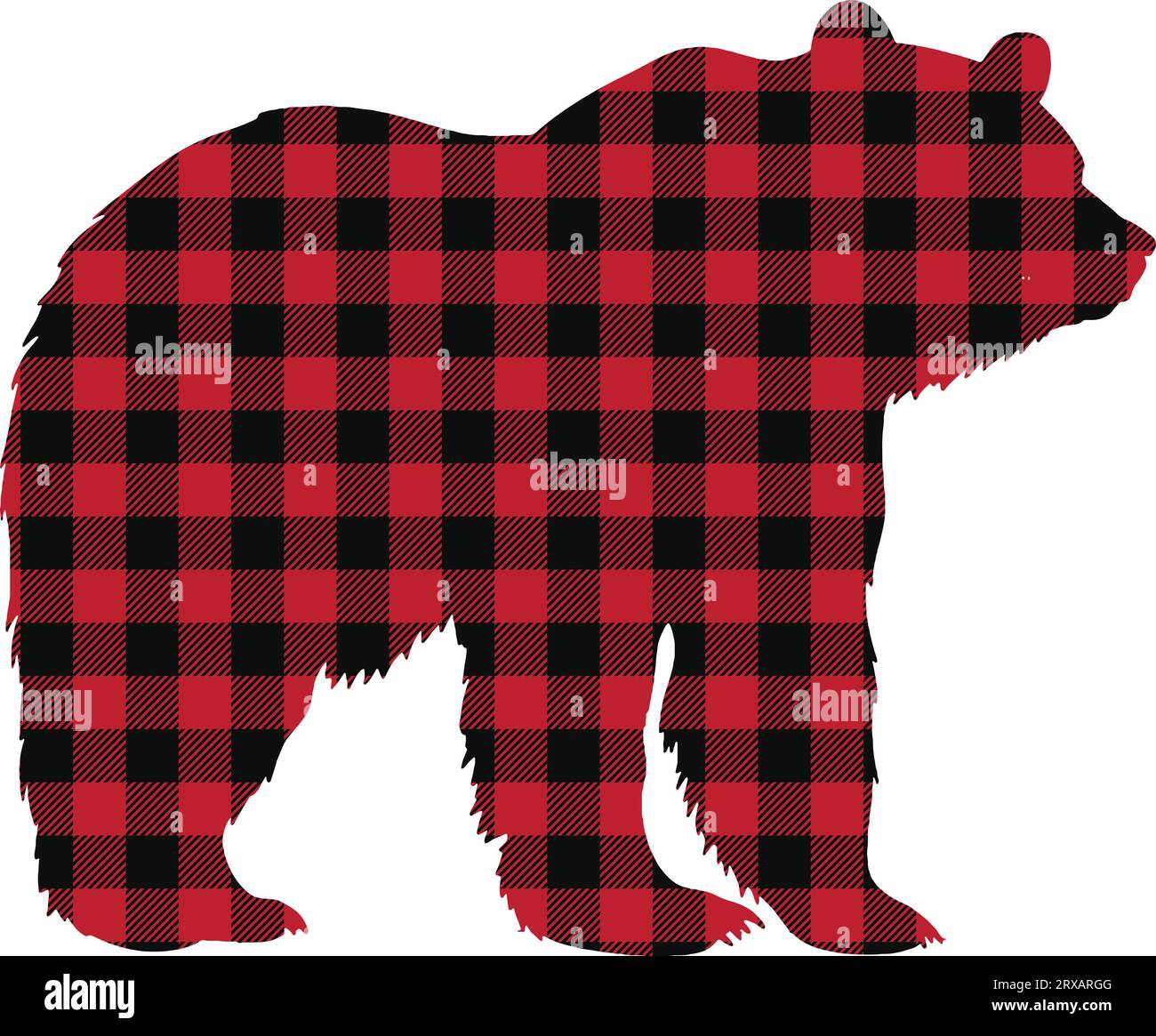 Illustrazione vettoriale di Bear Buffalo Plaid. Illustrazione Vettoriale