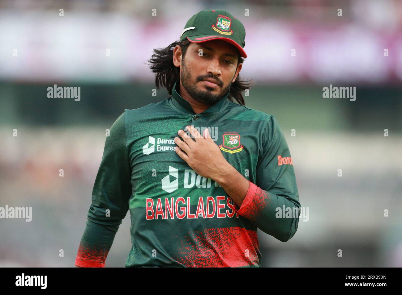 Il bengalese Anamul Haq Bijoy durante la seconda partita ODI del Bangladesh e della nuova Zelanda allo Sher-e-Bangla National Cricket Stadium di Mirpur, Dacca, Ba Foto Stock