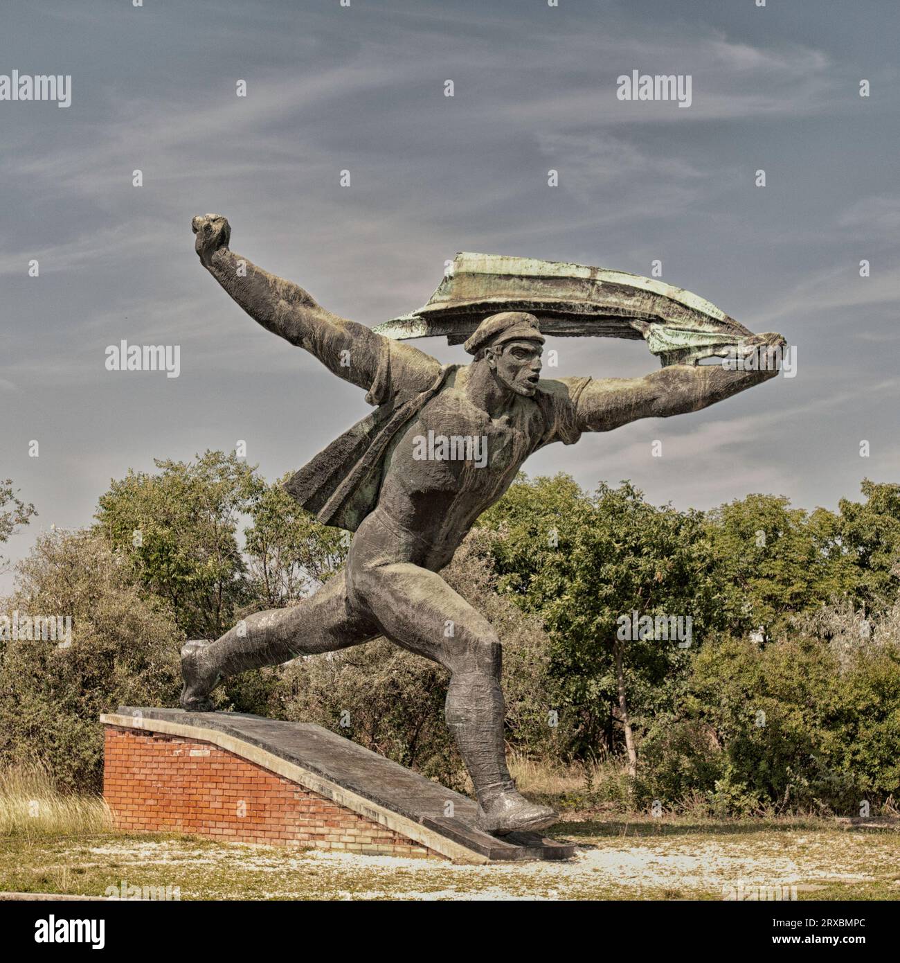 Dettaglio del monumento presente al Memento Park Museum dei monumenti sovietici a Budapest (Ungheria) Foto Stock