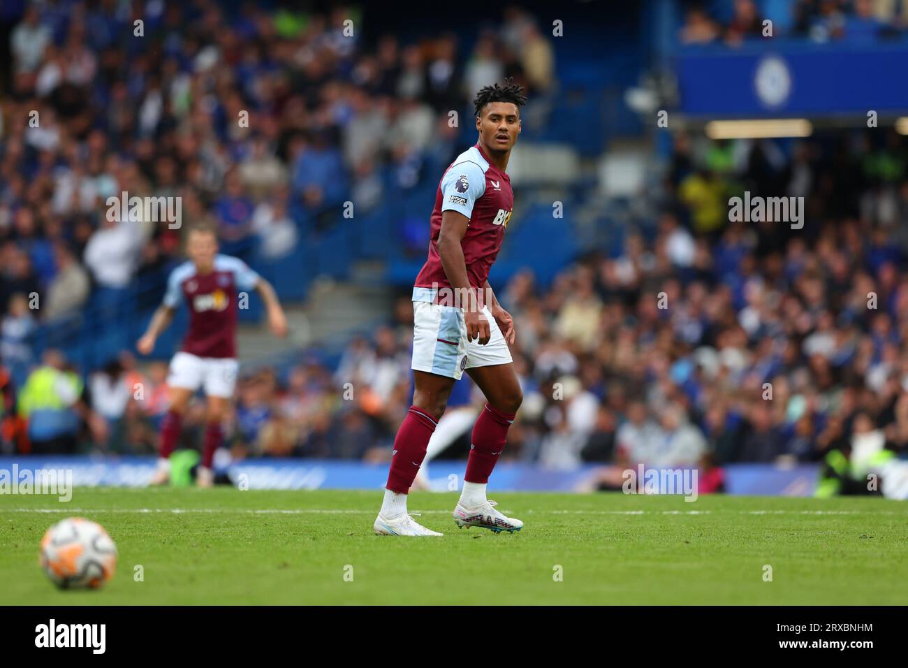 Londra, Regno Unito. 24 settembre 2023; Stamford Bridge, Chelsea, Londra, Inghilterra: Premier League Football, Chelsea vs Aston Villa; Ollie Watkins di Aston Villa Credit: Action Plus Sports Images/Alamy Live News Foto Stock