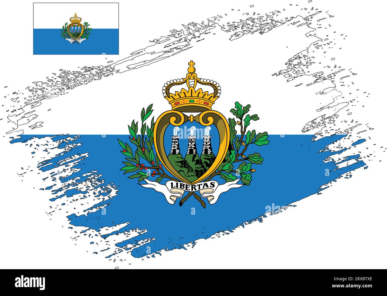 Pennello San Marino Flag Vector Illustrazione Vettoriale