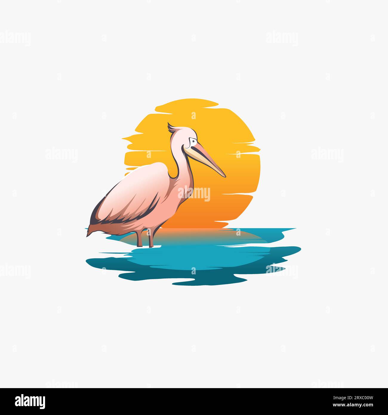 Immagine dell'uccello con logo Clean. Uccello volante. Bellissime ali. Illustrazione Vettoriale