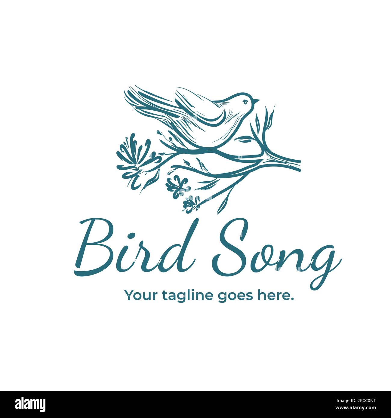Immagine dell'uccello con logo Clean. Uccello volante. Bellissime ali. Illustrazione Vettoriale