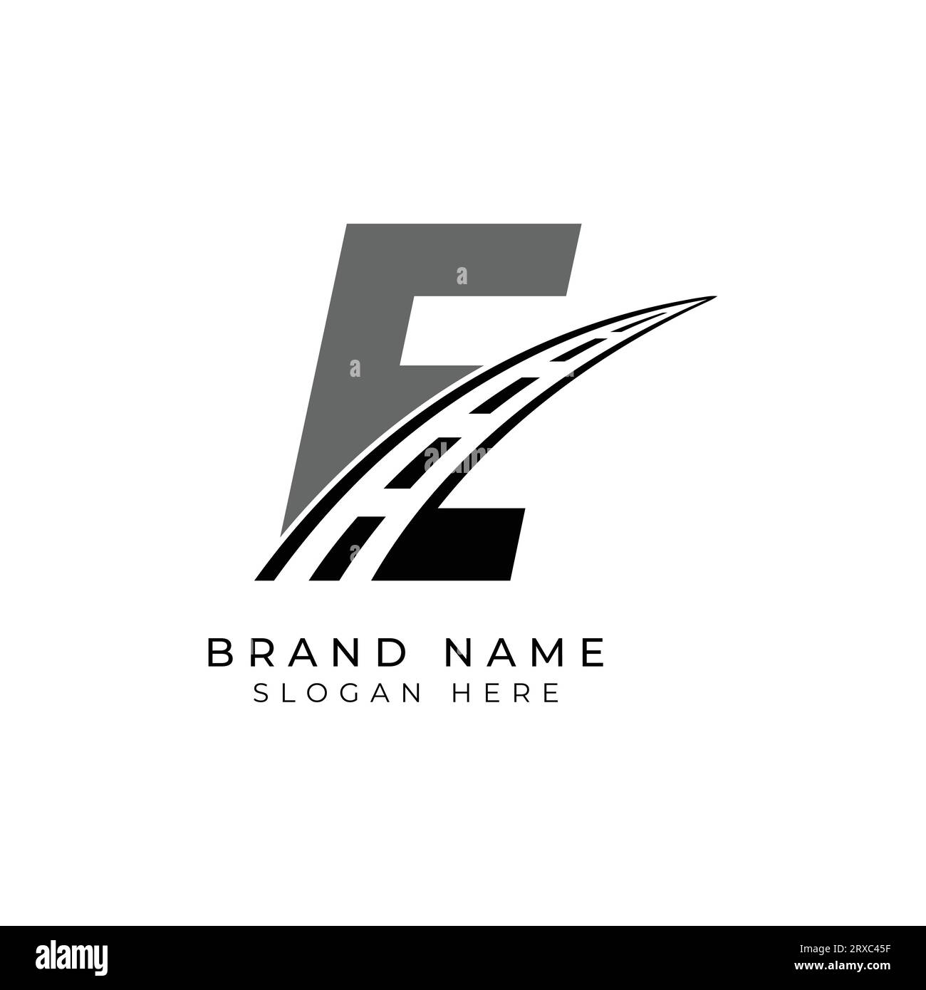 Logo lettera e asfalto per l'identità. Illustrazione del vettore del modello di costruzione per il marchio Illustrazione Vettoriale