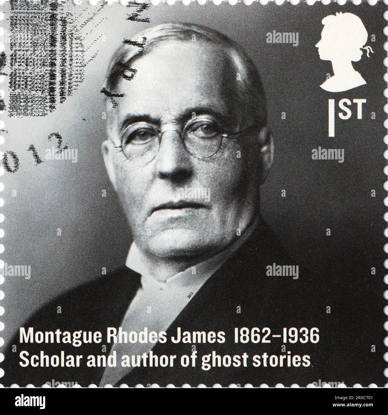 Montague Rhodes James ritratto su francobollo britannico Foto Stock