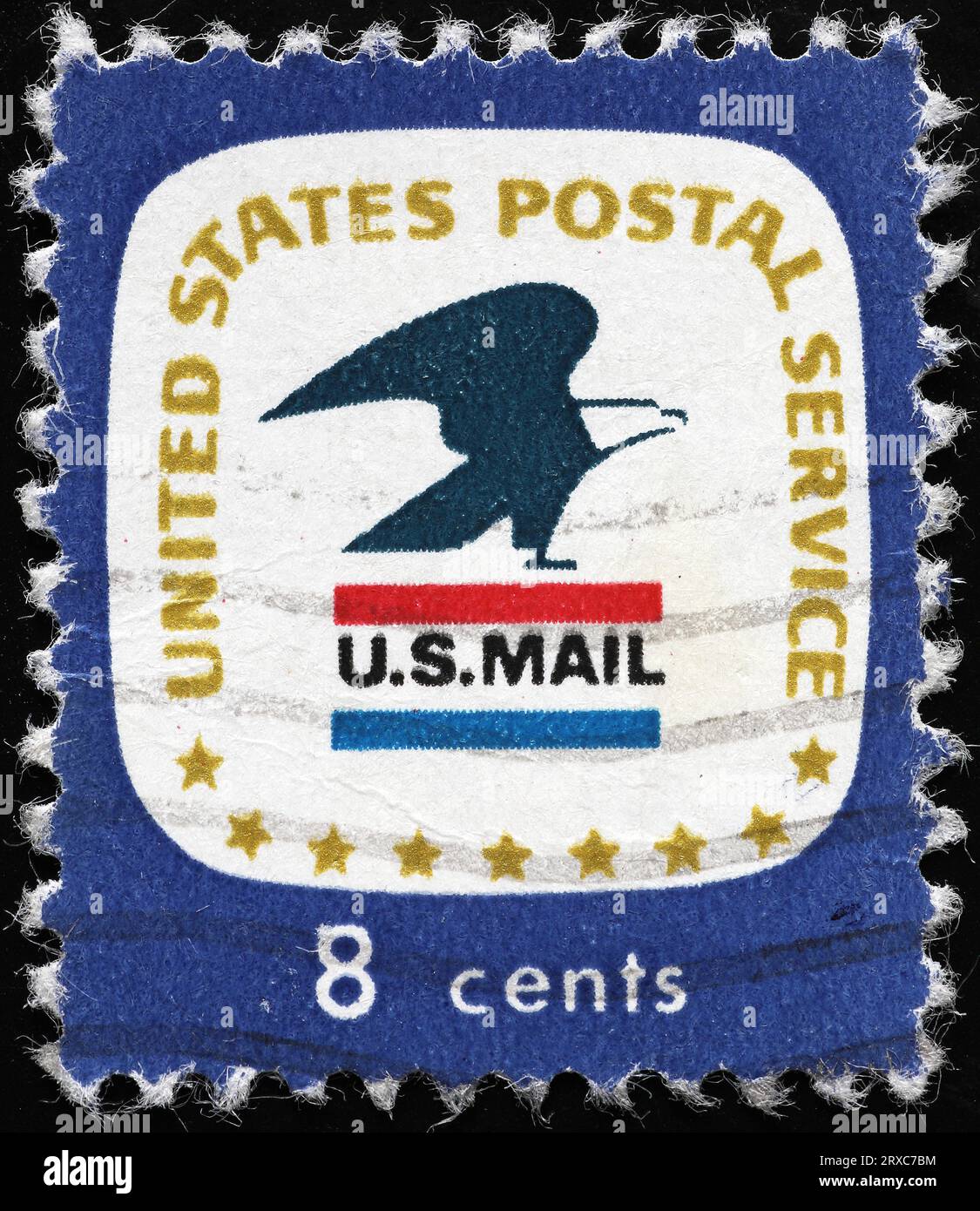 L'aquila americana, simbolo del servizio postale degli Stati Uniti, sul francobollo Foto Stock