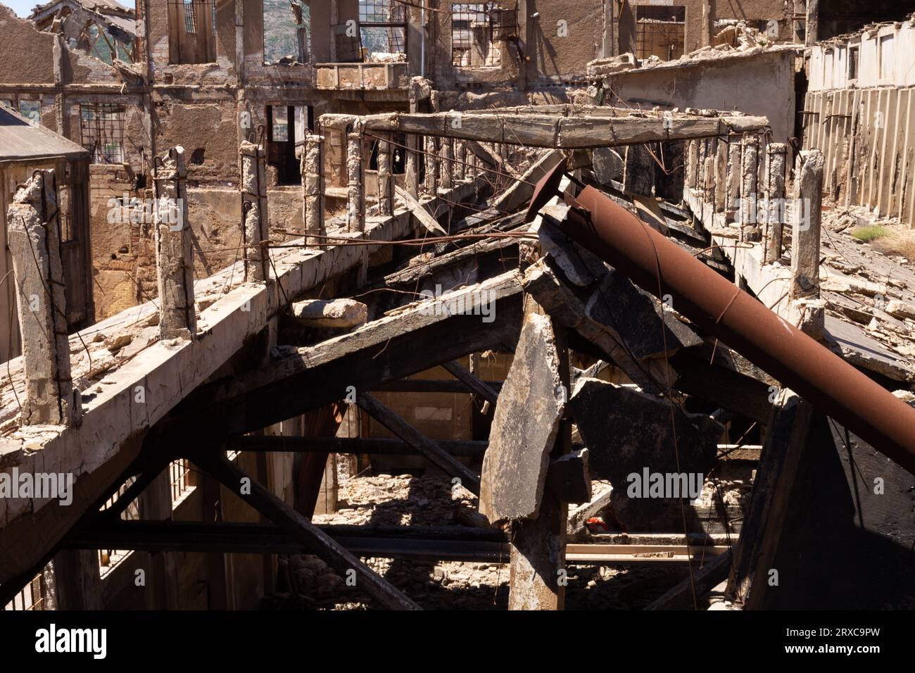 Vecchia fabbrica di carbonio in Sardegna Foto Stock