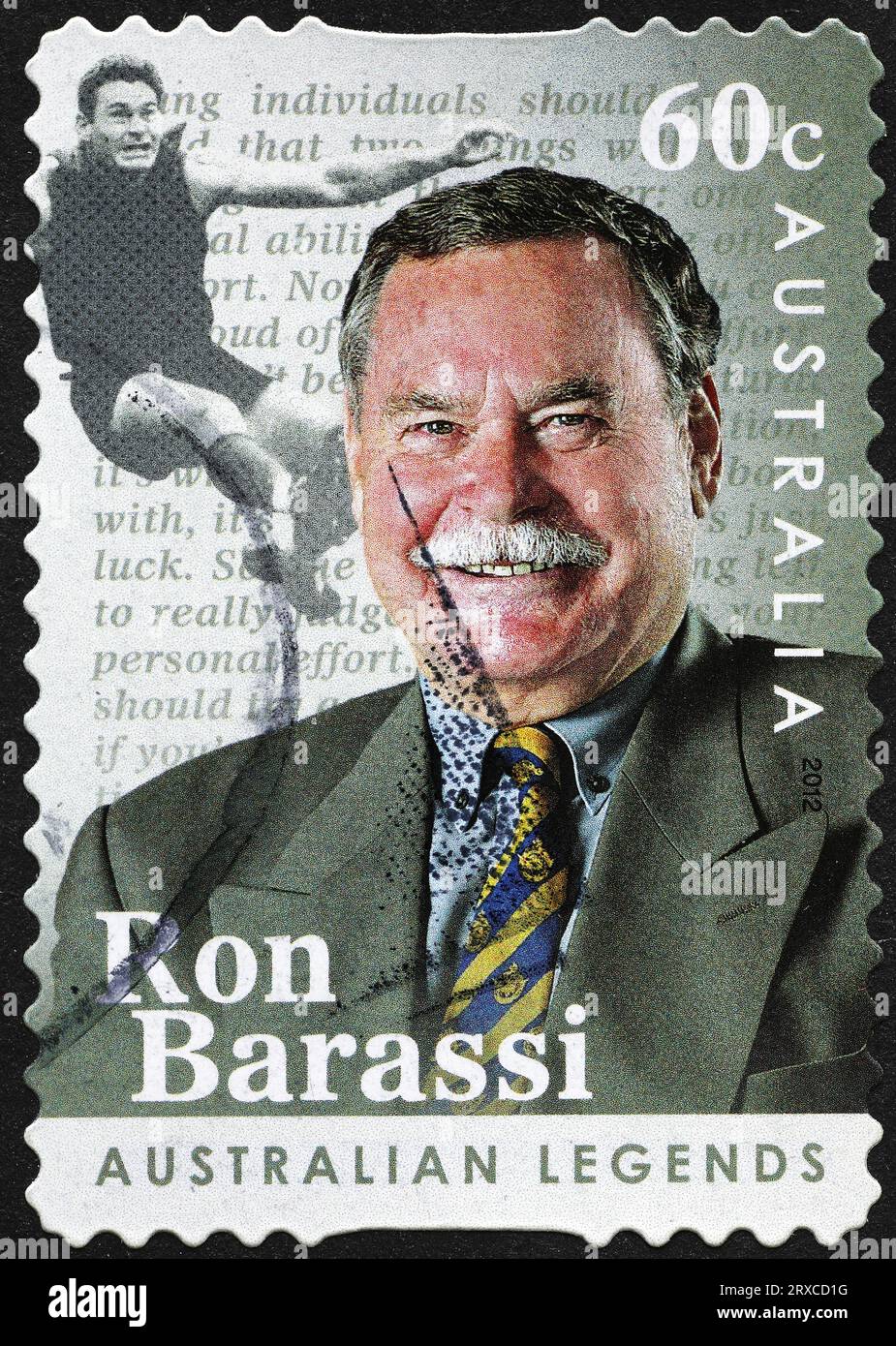 L'australiano governa il calciatore Ron Barassi sul francobollo Foto Stock