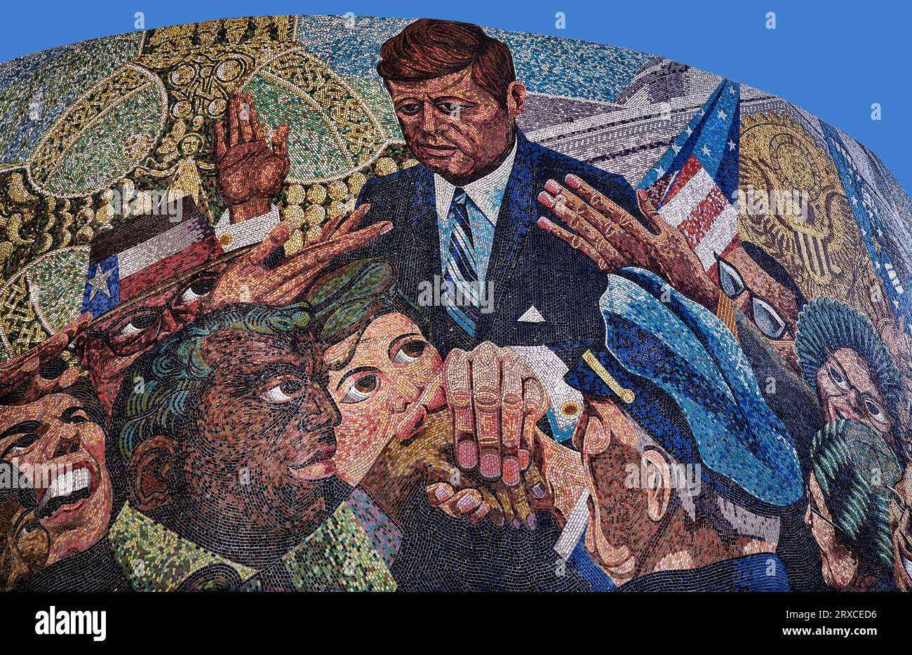 J. F. Kennedy Memorial mural, Floodgate Street, Deritend, Birmingham, Inghilterra, Regno Unito, Foto Stock