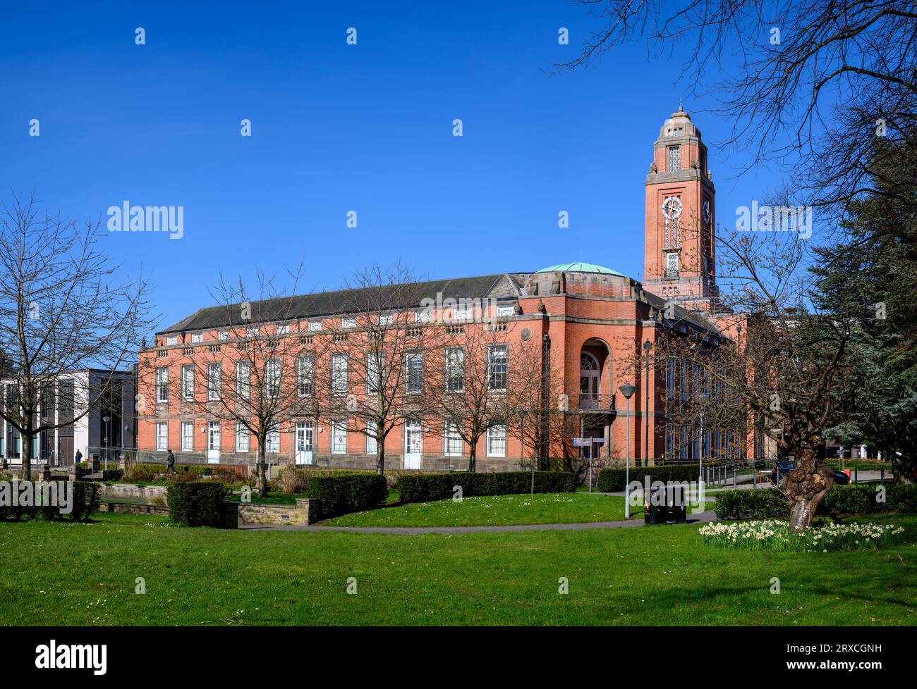 Il Trafford Town Hall è un edificio neoclassico a Stretford, Trafford, Greater Manchester, Inghilterra Foto Stock