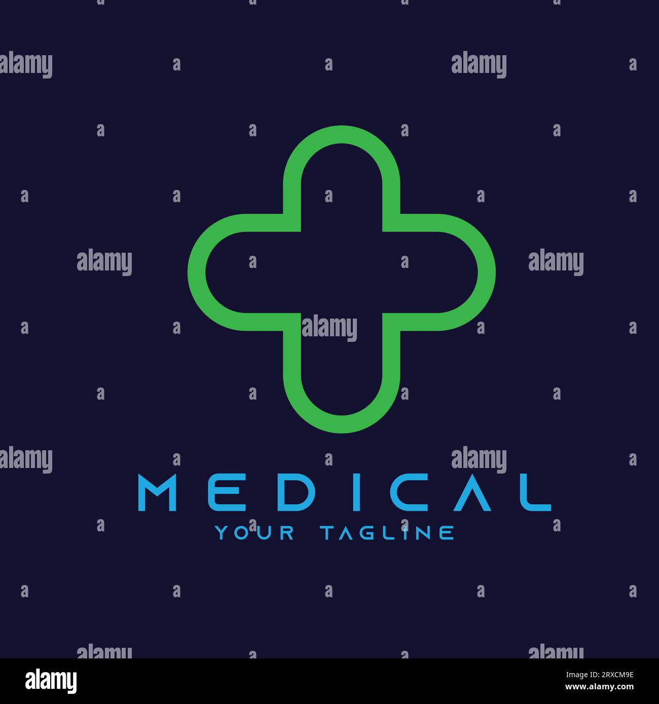 Modello vettoriale minimale del logo dell'ospedale medico Illustrazione Vettoriale
