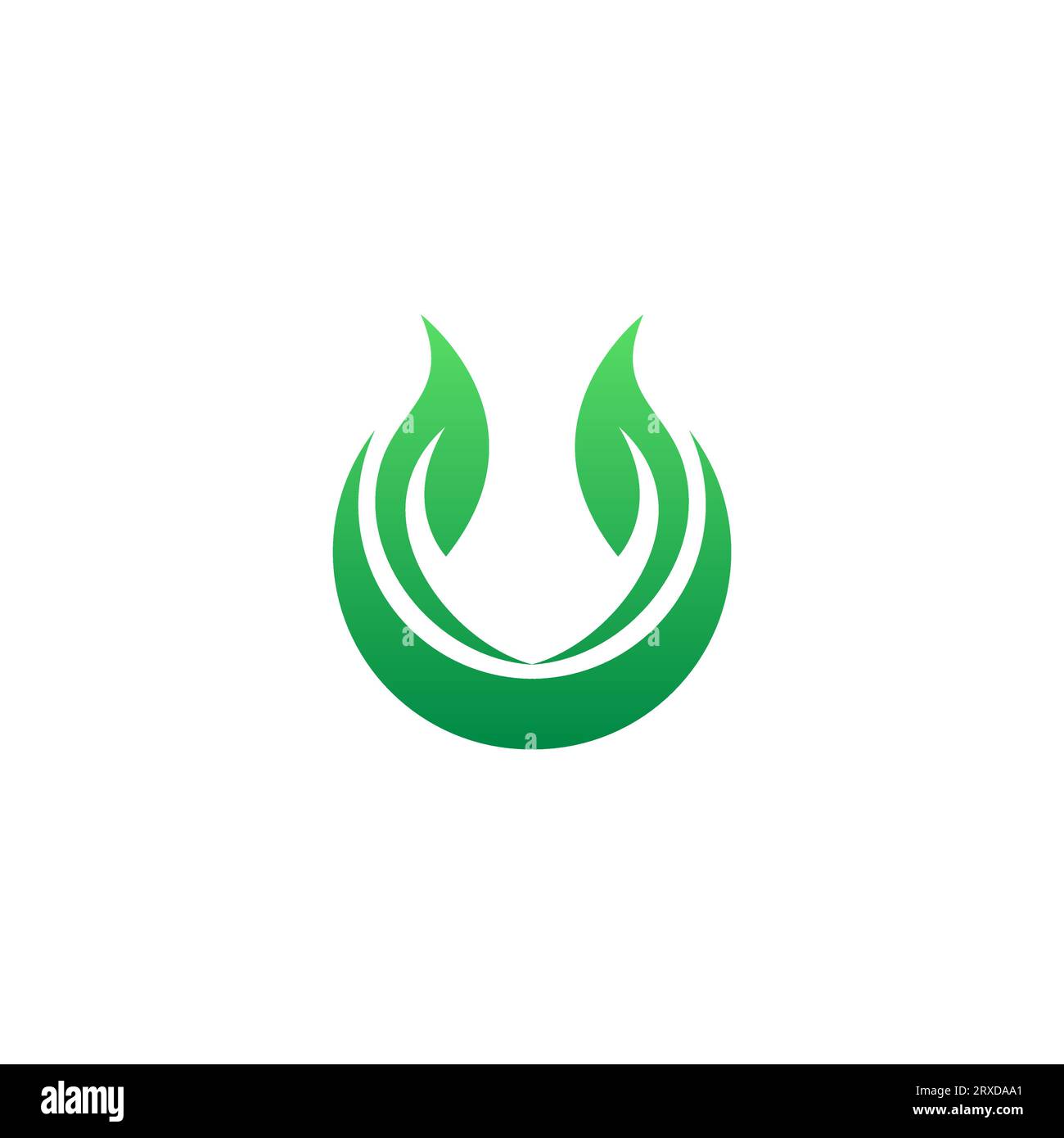 Logo Letter U Leaf. U Logo Eco Illustrazione Vettoriale