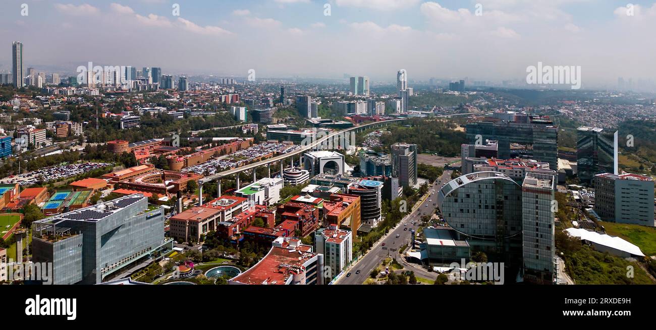 Scena aerea dell'area di Santa Fe a città del Messico, Messico Foto Stock