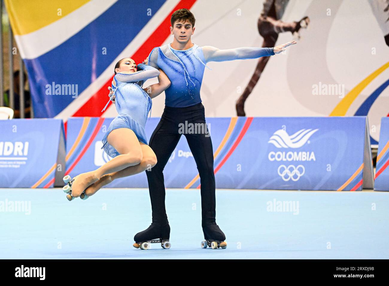 Micol MILLS & Tommaso CORTINI (ITA), durante Senior Pairs, Short Program, ai Campionati Mondiali di pattinaggio artistico Ibagu-Tolima 2023, al Parque Deportivo Municipal, il 22 settembre 2023 a Ibagu, Colombia. Crediti: Raniero Corbelletti/AFLO/Alamy Live News Foto Stock