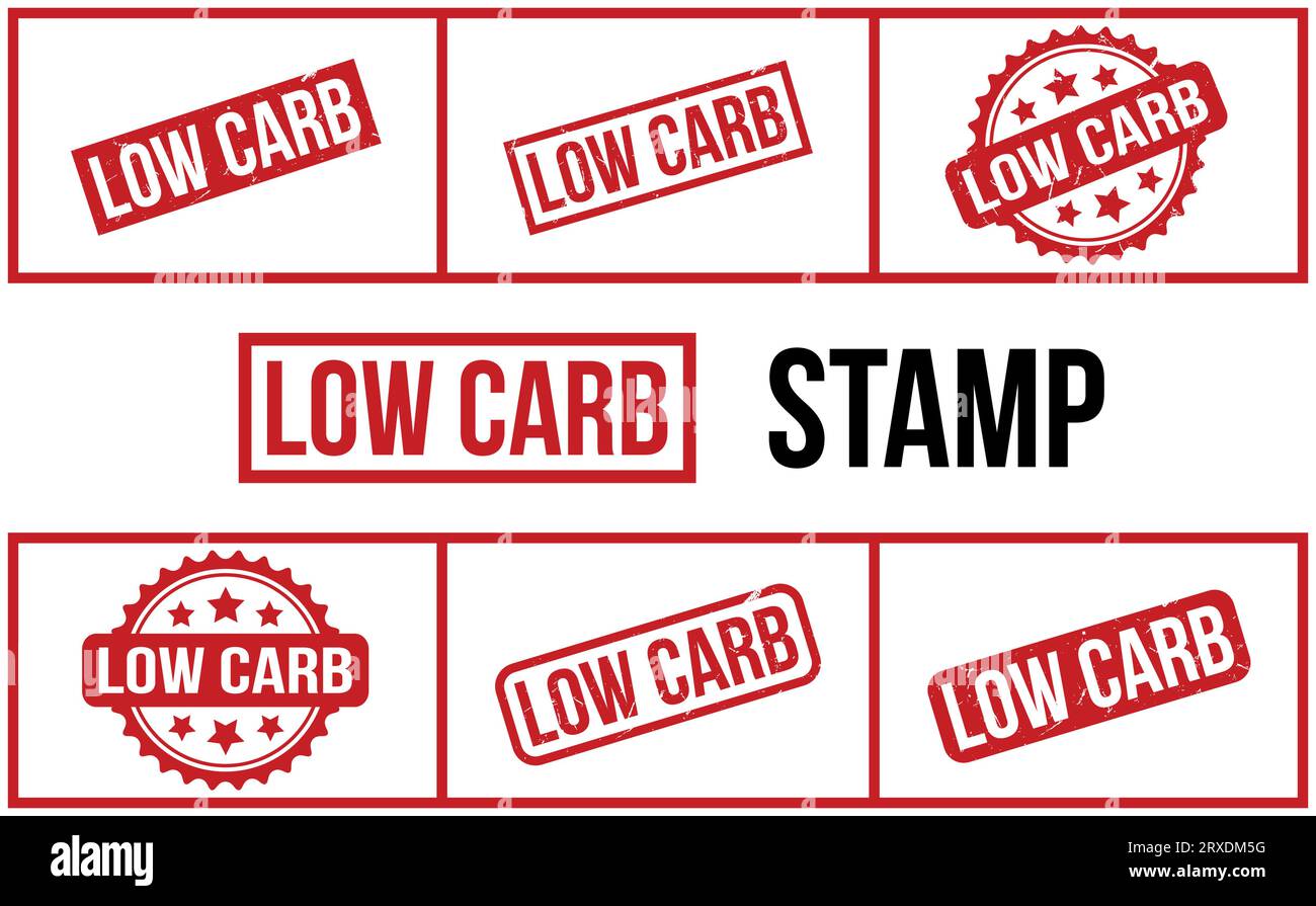 Set di francobolli in gomma a basso contenuto di carboidrati Vector Illustrazione Vettoriale