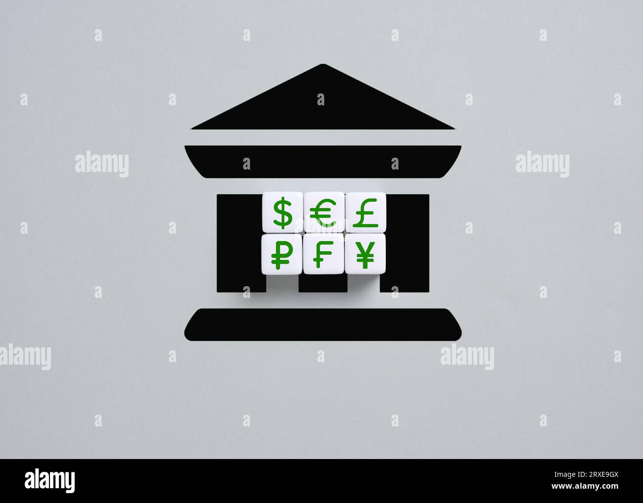 Soldi e banche. Cambio valuta. Tassi di cambio valuta estera. Foto Stock