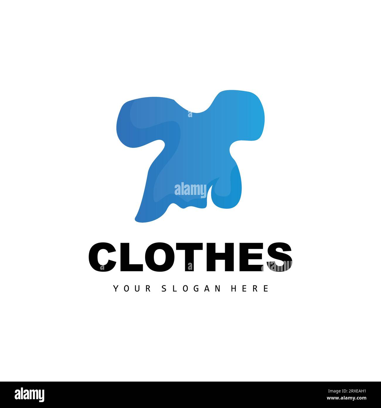 Logo di abbigliamento, design semplice di camicie, Vector negozio di abbigliamento, Moda, marchio aziendale e icona modello Illustrazione Vettoriale