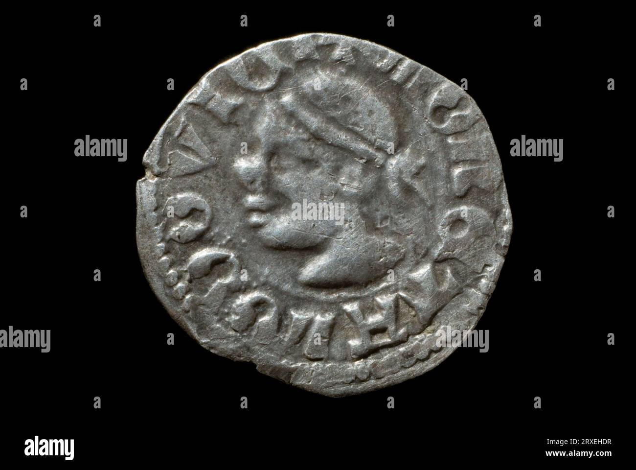 Moneta dinaro del re Luigi i d'Ungheria Foto Stock