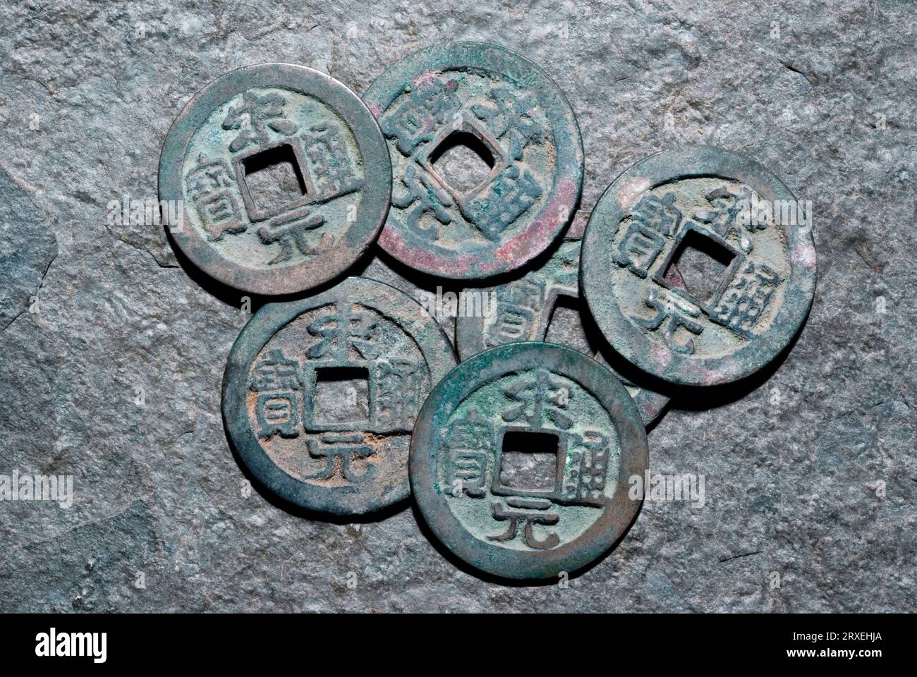 Monete di canzoni settentrionali dell'imperatore Taizu Foto Stock