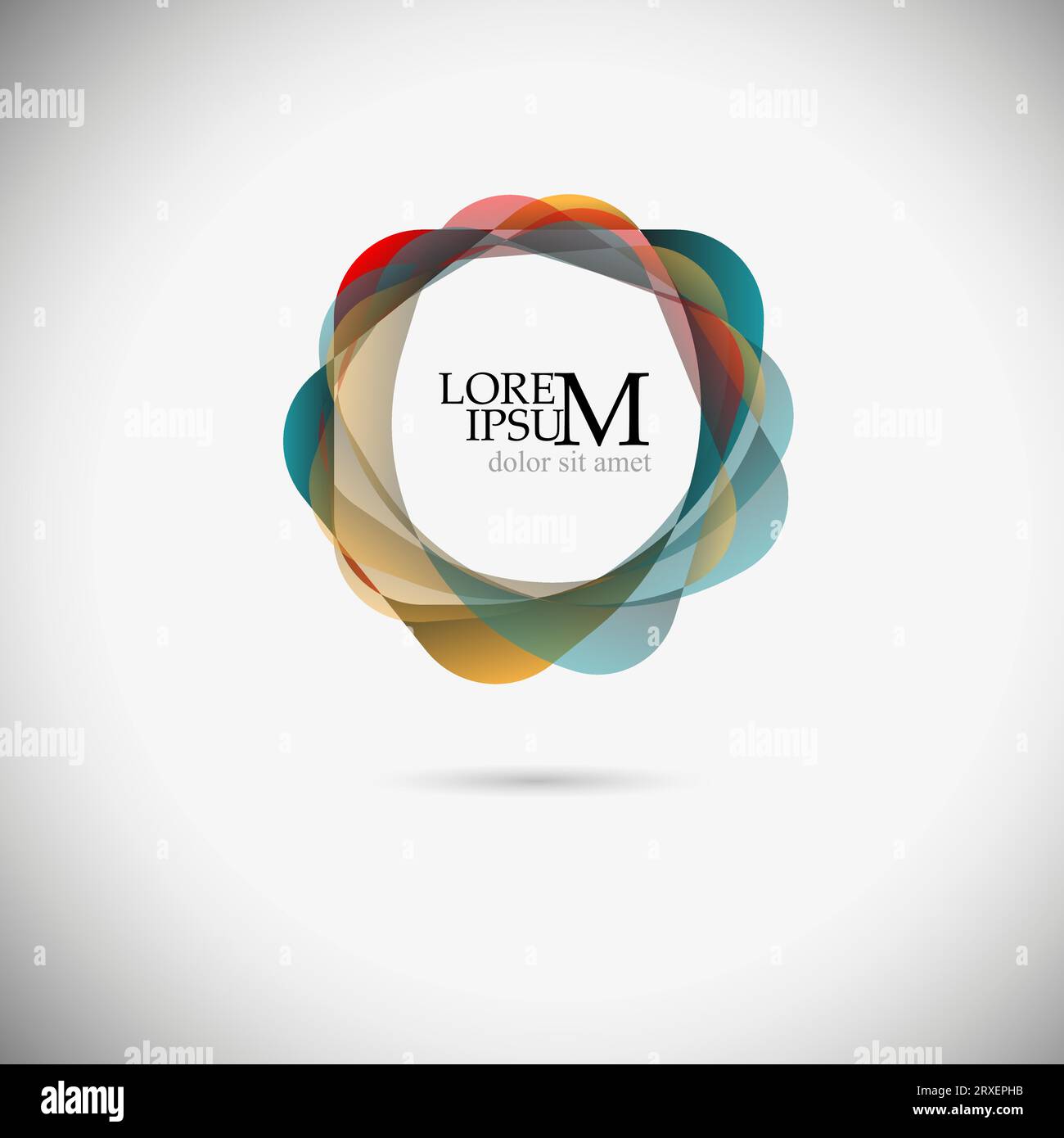 Logo circolare astratto con petali. Illustrazione vettoriale Illustrazione Vettoriale