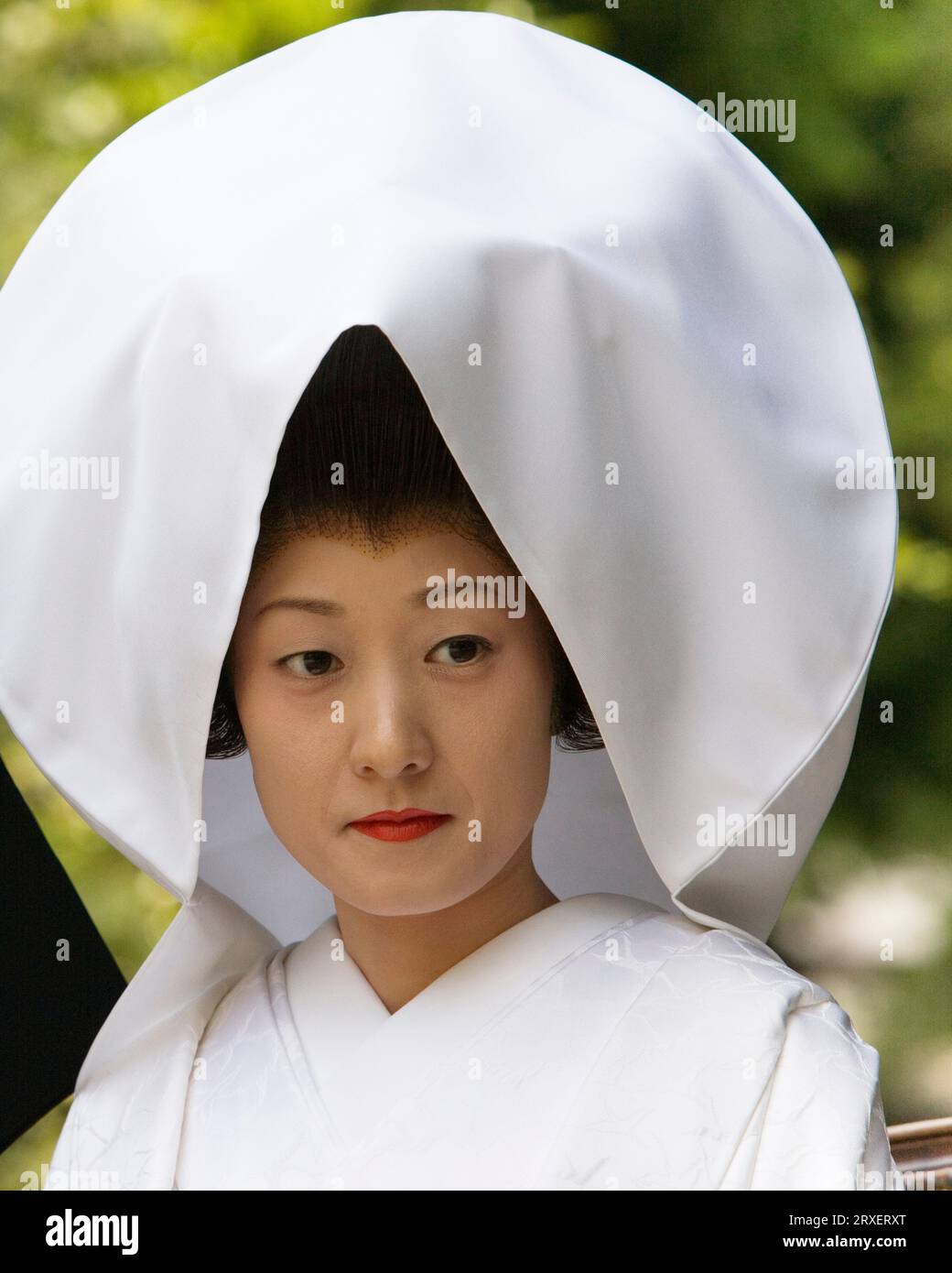 Ritratto di una sposa tradizionale giapponese. Foto Stock